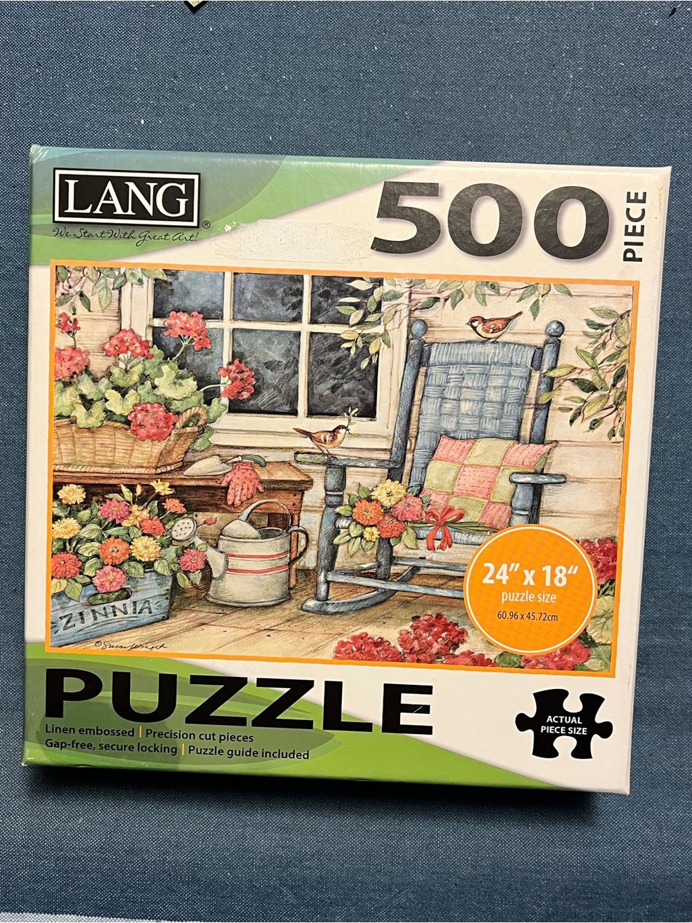 Lang jigsaw puzzle rocking chair 500 piece floral